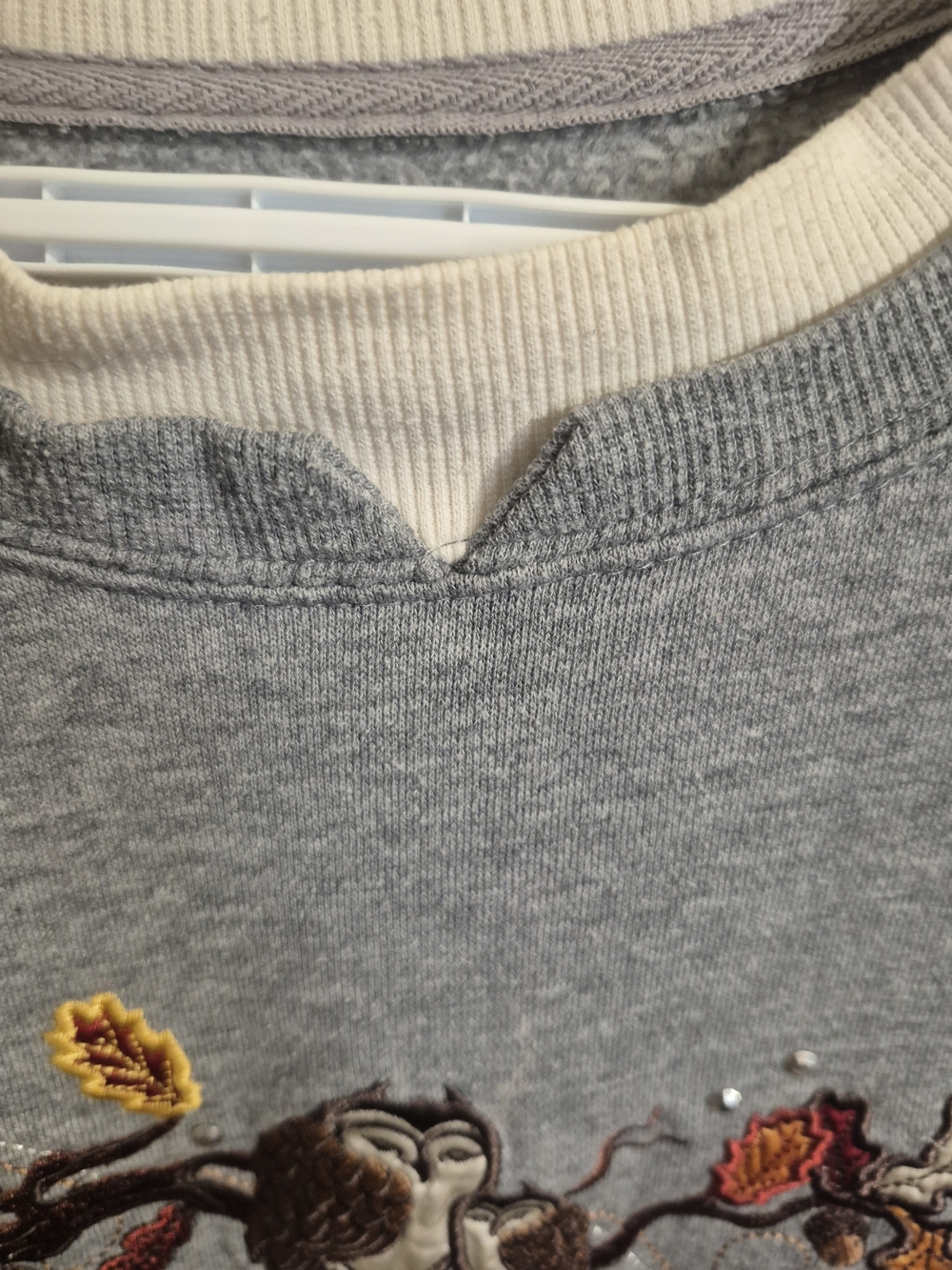Vintage Tradition Embroidered Owl Sweatshirt Gray Fleece Women's XL 18 24" PTP - Picture 4 of 9
